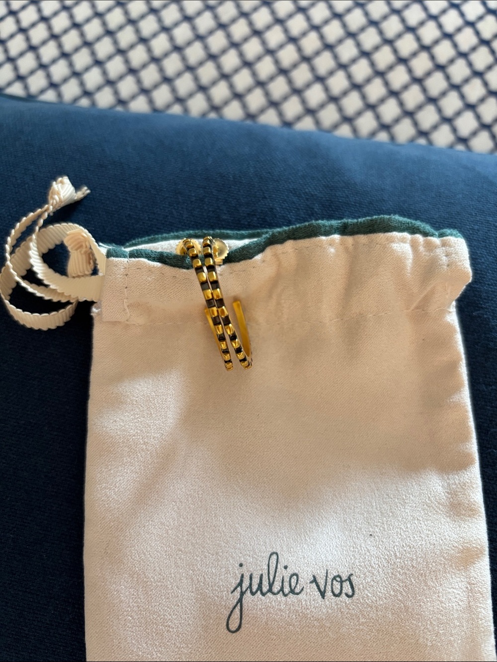 Julie Vos Gold and Black Stacked Hoop Earrings